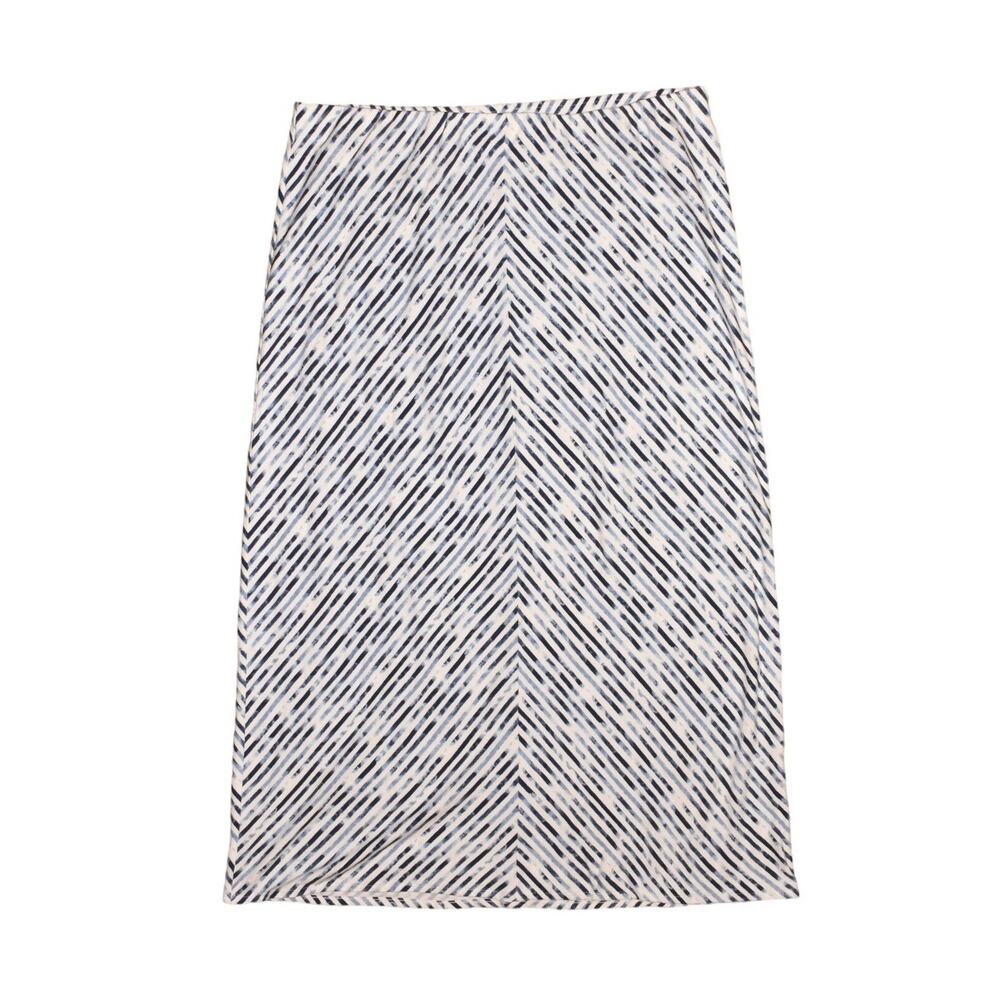 J. JILL $99 Diagonal Stripe Stretch Cotton Pull-On Maxi Skirt Large